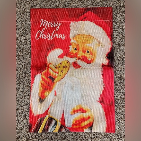 Merry Christmas Santa canvas garden flag - Picture 1 of 3